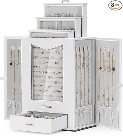 Homde Jewelry Organizer with Transparent Window Necklace Hooks Gift by Homde