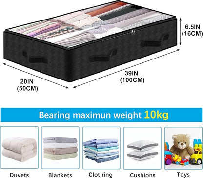 BiCINE 90L Under Bed Storage Containers, 6 Pack Foldable Closet Organizers and - Image 3