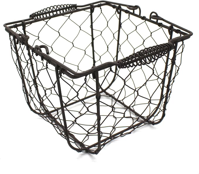 CVHOMEDECO. Square Chicken Wire Egg Basket Fruit Basket - Image 5