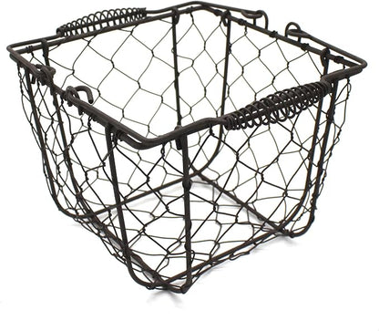 CVHOMEDECO. Square Chicken Wire Egg Basket Fruit Basket - Image 5