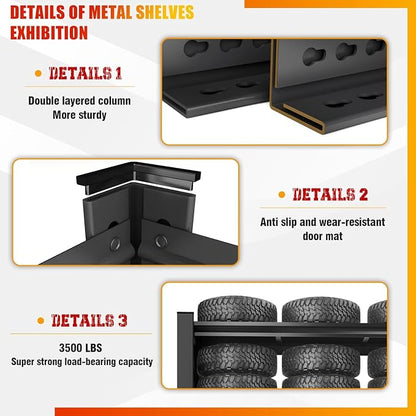 4Tier Storage Shelves Heavy Duty Adjustable Metal Garage Shelving Unit Rack - Image 3