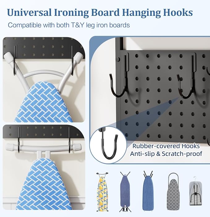 Ironing Board Hanger Wall Mount, Large Storage Iron and Ironing Board Holder - Image 3