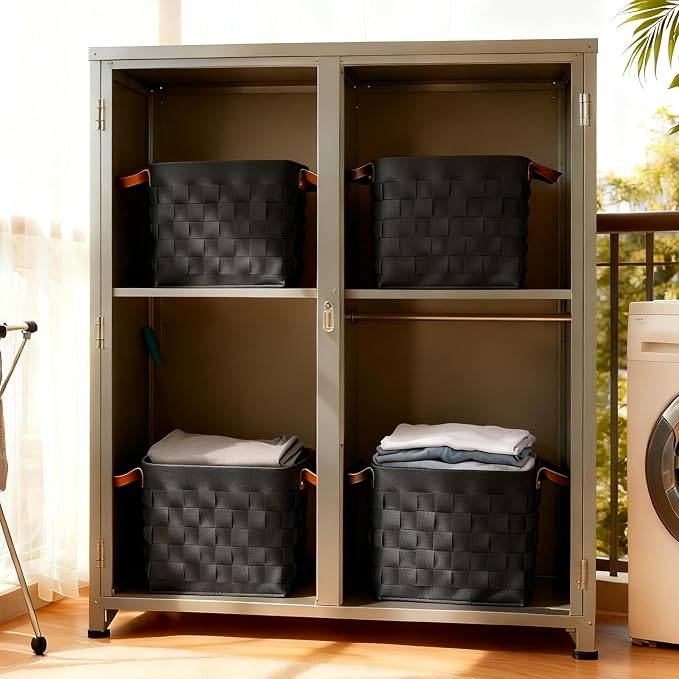 Storage Basket 3 Pack, Cube Felt Fabric Storage Box - Image 8