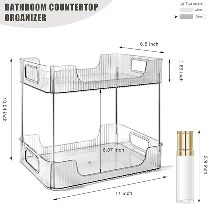 2-Tier Bathroom Counter Organizer Countertop Storage, Dresser Organizer Vanity - Image 2