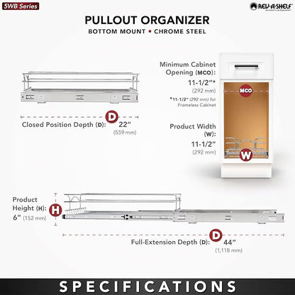 Rev-A-Shelf Pullout Kitchen Cabinet Drawer and Rolling Organizer Cabinet Pantry - Image 4