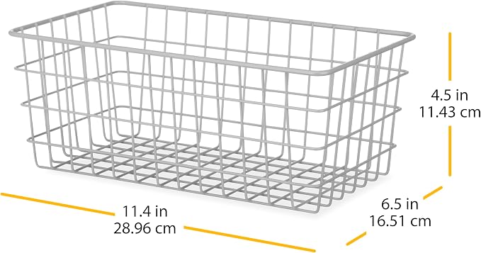 Whitmor 4 Pack Grey Wire Baskets - Image 2