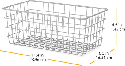Whitmor 4 Pack Grey Wire Baskets - Image 2