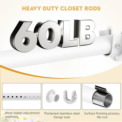 1.3 Inch Diameter Closet Rods for Hanging Clothes, Metal Heavy Duty Closet Rod - Image 4
