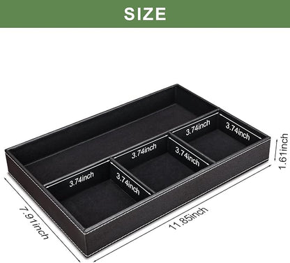 GORESE 2 Pieces Faux Leather Valet Tray - Image 3