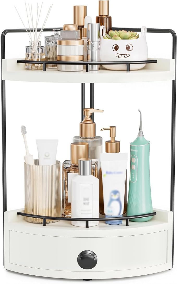 2-Tier Corner Bathroom Counter Organizer by Unknown