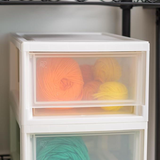 IRIS USA 6 Qt. Plastic Drawer Storage Organizer Stacking Drawers, Stackable Unit - Image 7