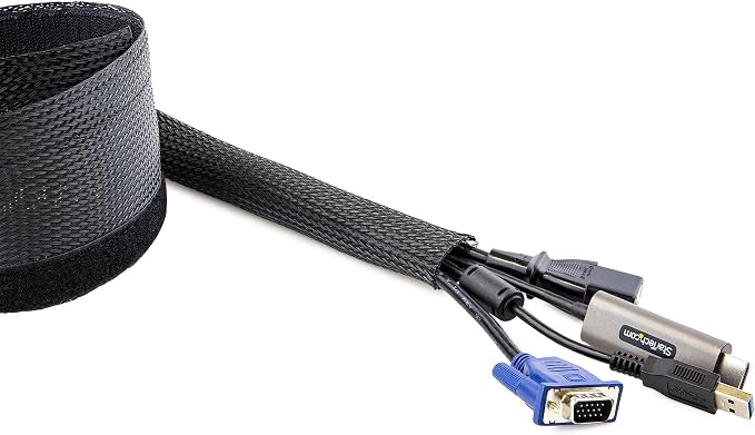 StarTech 10ft Cable Management Sleeve, Trimmable Heavy Duty Cable Wrap - Image 7
