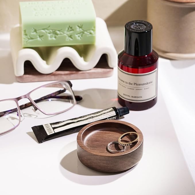 Walnut Wood Ring Holder, Engraved Jewelry Dish and Storage Tray, Unique Gift - Image 7