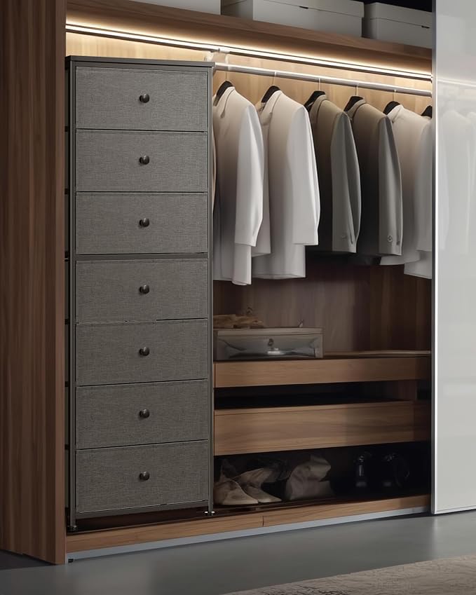 Mifuro Tall Fabric Dresser for Bedroom, Vertical Storage Organizer Tower - Image 4