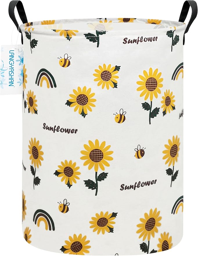 LANGYASHAN Storage Bin, Canvas Fabric Collapsible Organizer Basket by LANGYASHAN