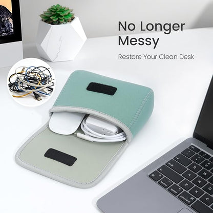 LENTION Mint Green Neoprene Electronic Organizer Pouch - Image 6
