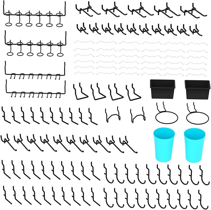 157 PCS Extra Thick Pegboard Hook Set, Metal Pegboard Accessory Organizer by Unknown