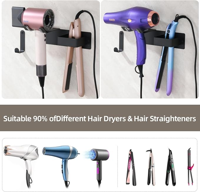 Hair Dryer and Straightener Holder, Upgraded Hair Straightener Holder - Image 2