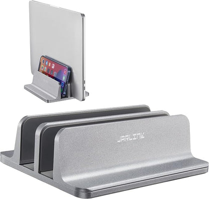 JARLINK Double Vertical Laptop Stand, Adjustable Aluminum Desk Dock, by JARLINK