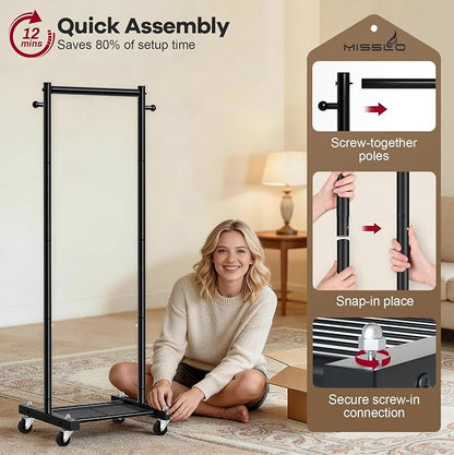 MISSLO Small Clothes Racks for Hanging Clothes Clothing Rack - Image 7