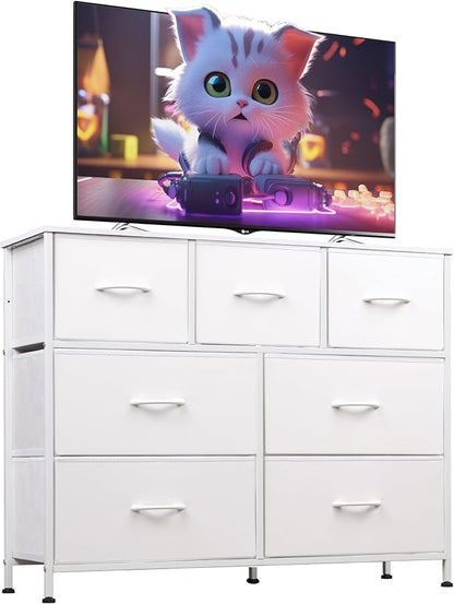 WLIVE Dresser for Bedroom, 7 Drawers, TV Stand, Fits TVs up to 45 inch by WLIVE
