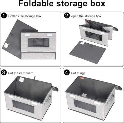Univivi [4-Pack Fabric Storage Boxes Collapsible Storage Bins - Image 6