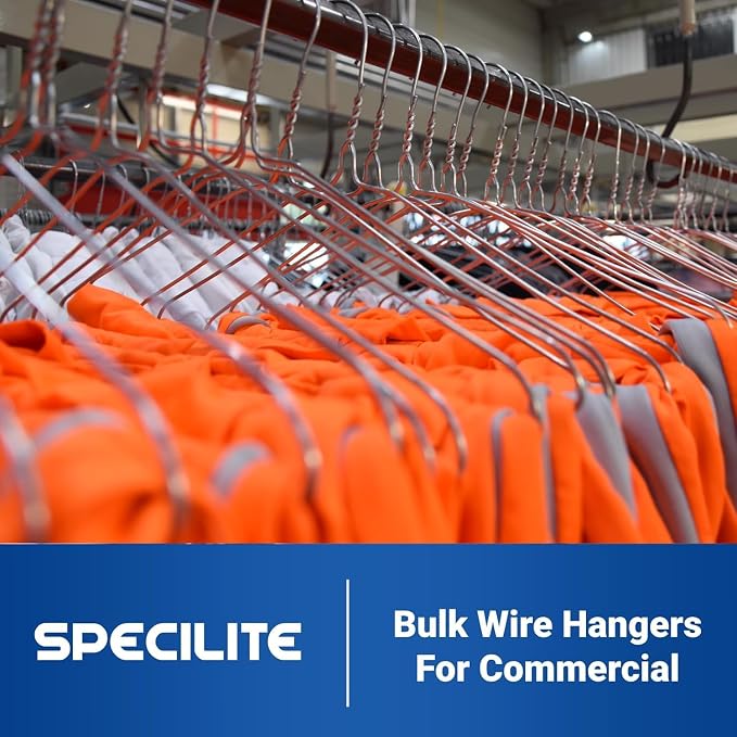 SPECILITE Wire Metal Clothes Hangers Bulk 50 Pack - Image 8