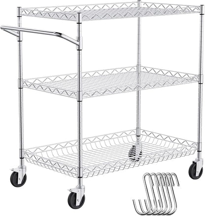 VEVOR Kitchen Utility Cart, 3 Tiers, Wire Rolling Table by VEVOR