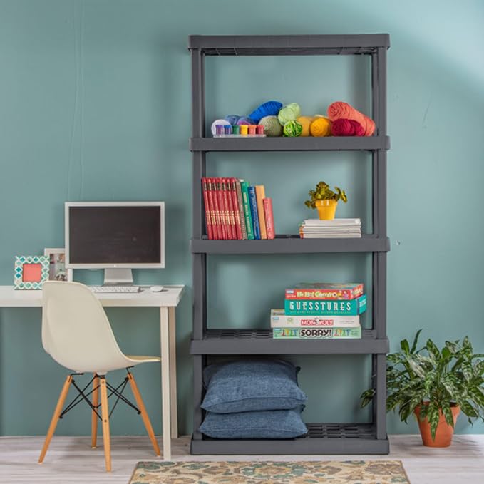 Sterilite 3-Pack 5 Shelf Unit, Heavy-Duty Shelving Storage Rack - Image 2