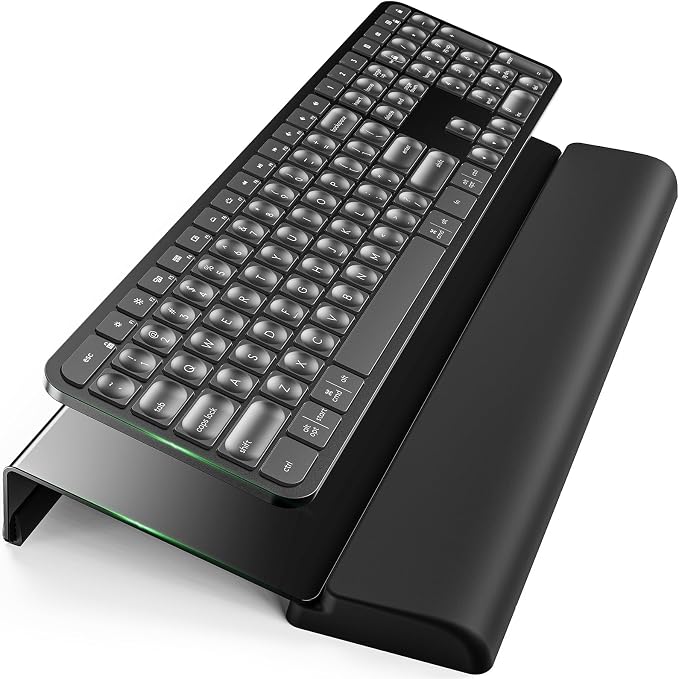 Compact Keyboard Stand w/Silicone Wrist Rest & 3-Level Height Adjustment by KlearlookMaximizedClarity