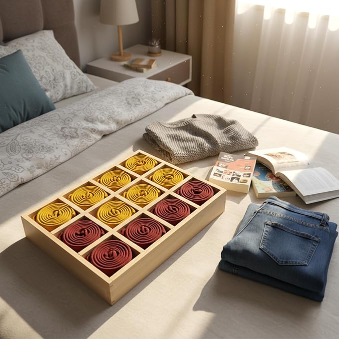 2 Pack Wooden Sorting Tray Grid Display Wood Divided Organizer Rectangular - Image 6