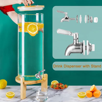 Beverage Dispenser, 4Gallon Glass Drink Dispenser - Image 4