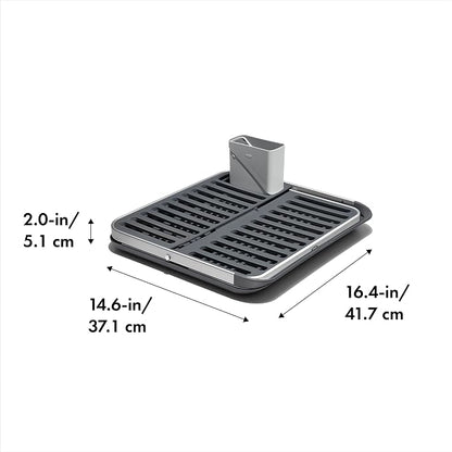 OXO Good Grips Aluminum Fold Flat Dish Drying Rack, - Image 6