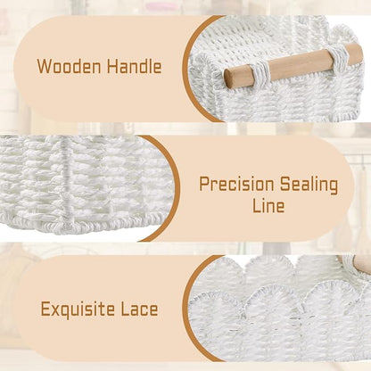Storage Basket Wicker Baskets for Organizing Toilet Paper Storage Basket for - Image 2