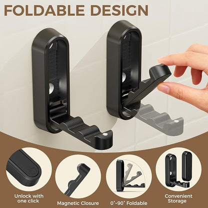 4-Pack Heavy Duty Zinc Alloy Folding Wall Hooks - Image 4