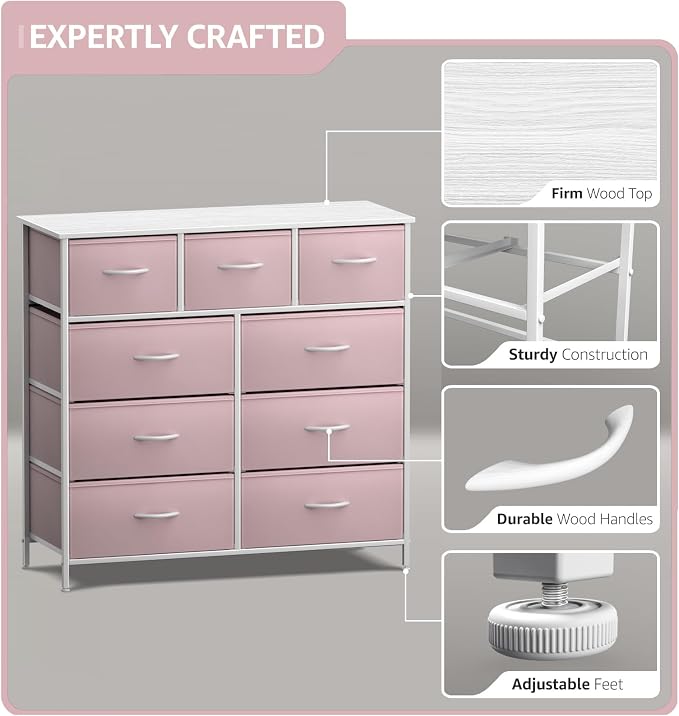 Sorbus Dresser with 9 Drawers - Image 4