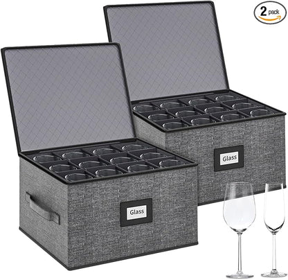 2-Pack Wine Glass Storage Box by Aokeyee