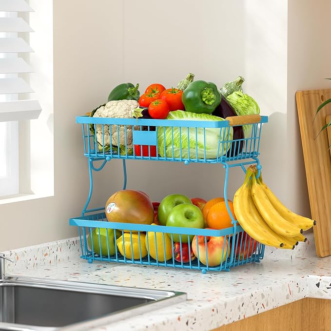 2 Tier Fruit Basket for Kitchen Counter - Image 8