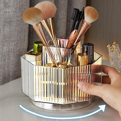 LINFIDITE 360°Rotating Makeup Brush Holder Cosmetic Display Case Clear Makeup - Image 4
