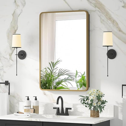 Bathroom Medicine Cabinet with Mirror 16 x 24 Inch, Brush Gold Medicine Cabinet - Image 9