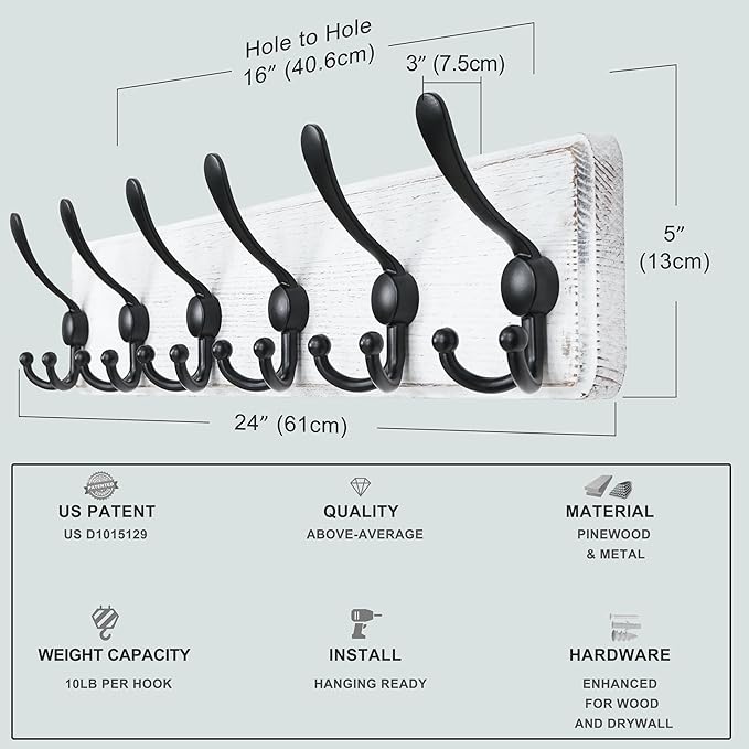 Dseap Coat Rack Wall Mounted - Image 3