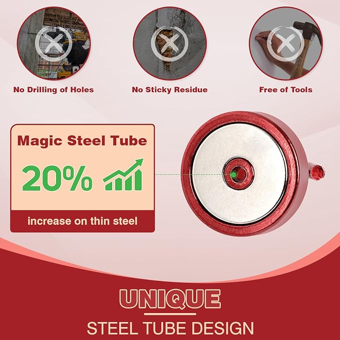 Neosmuk Magnetic Hooks Steel Tube Design - Image 2