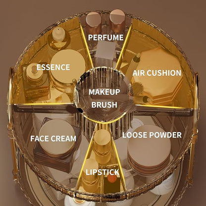 360 Rotating Makeup Organizer for Vanity 2 Tier Lazy Susan Bathroom Countertop - Image 3