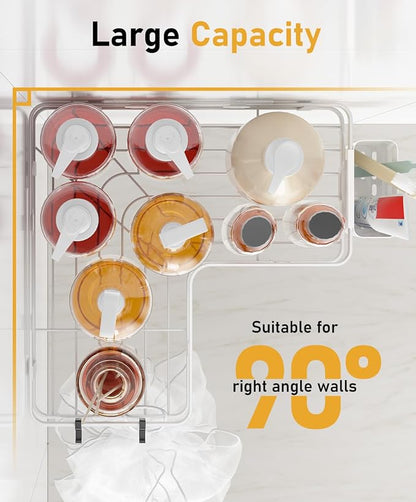 3 Pack Corner Shower Caddy Organizer, Rustproof Corner Shower Shelves, No - Image 2