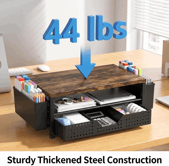 ECOLOVI Desk Organizer and Accessories, 2-Tier Computer Monitor Stand Rise - Image 7