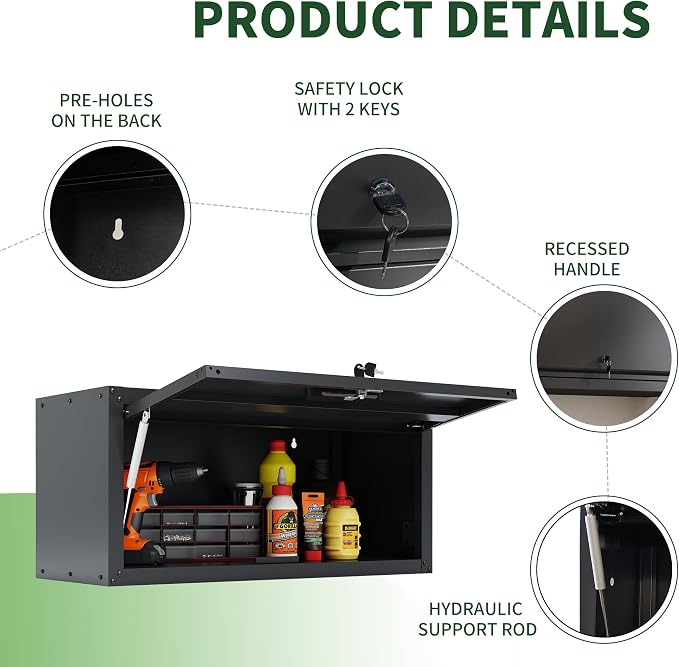 Metal Tool Cabinet, Garage Storage Cabinet System, Wall Cabinet & Locking - Image 4
