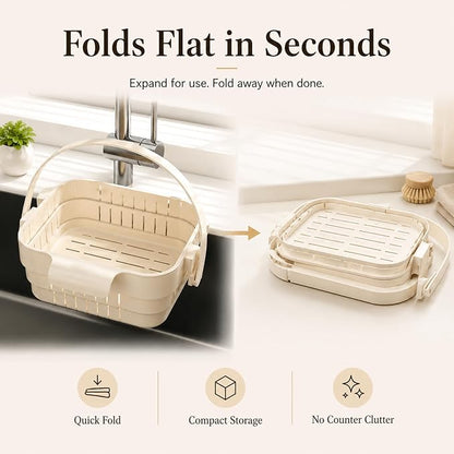 Foldable Hanging Kitchen Sink Drain Basket-Hanging Colander, Space Saving Food - Image 3