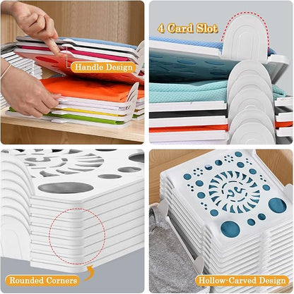 Clothing Organizer for Closet Storage, Stackable Shelf Dividers | Space-Savin - Image 4