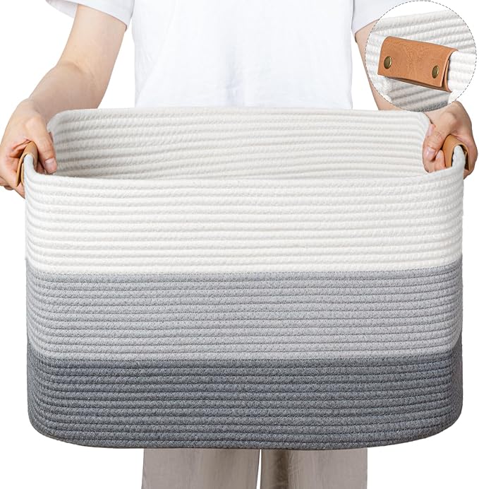 danpinera Blanket Basket, 72L Rectangle Large Basket by danpinera
