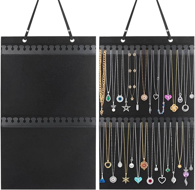 Caffox Hanging Necklaces Holder, Large Jewelry Organizer by Caffox